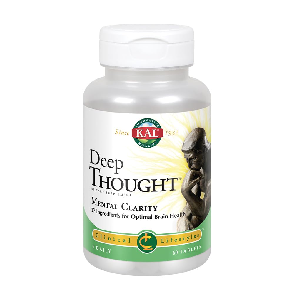 Kal Deep Thought tablets en botella frente, posible apoyo cognitivo para el día a día