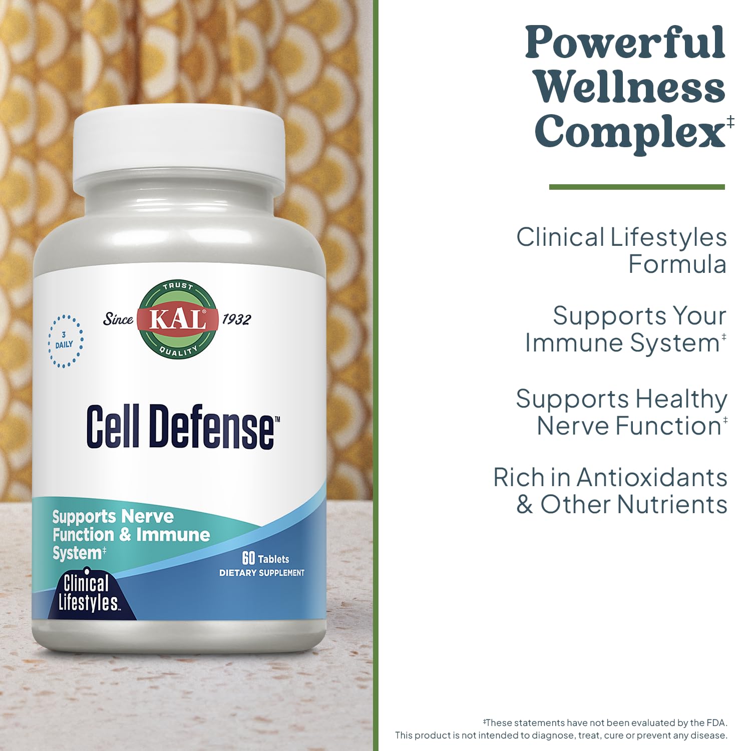 KAL Defensa Celular, lista de antioxidantes y vitaminas para el bienestar.