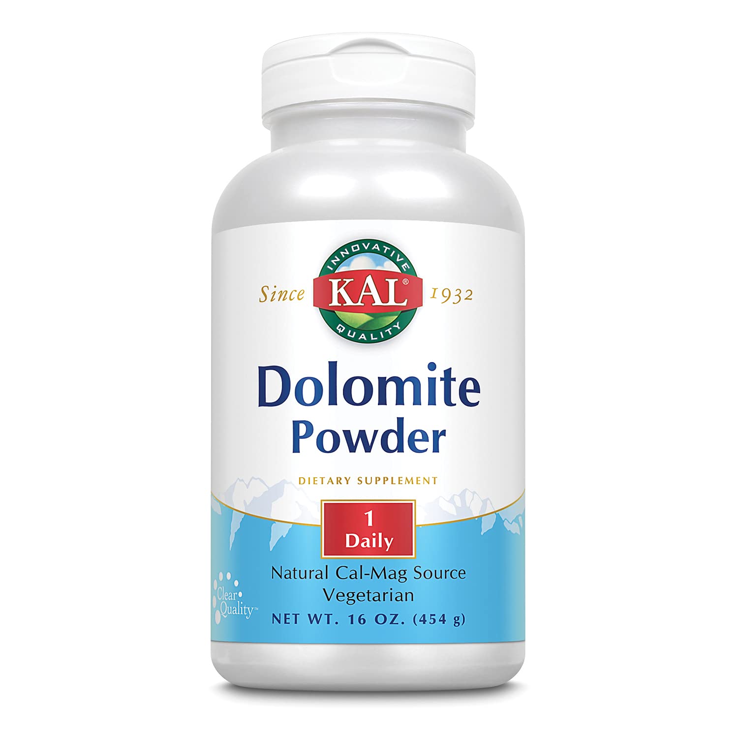 KAL Dolomite polvo calcio y magnesio, fuente vegetal para huesos sanos.