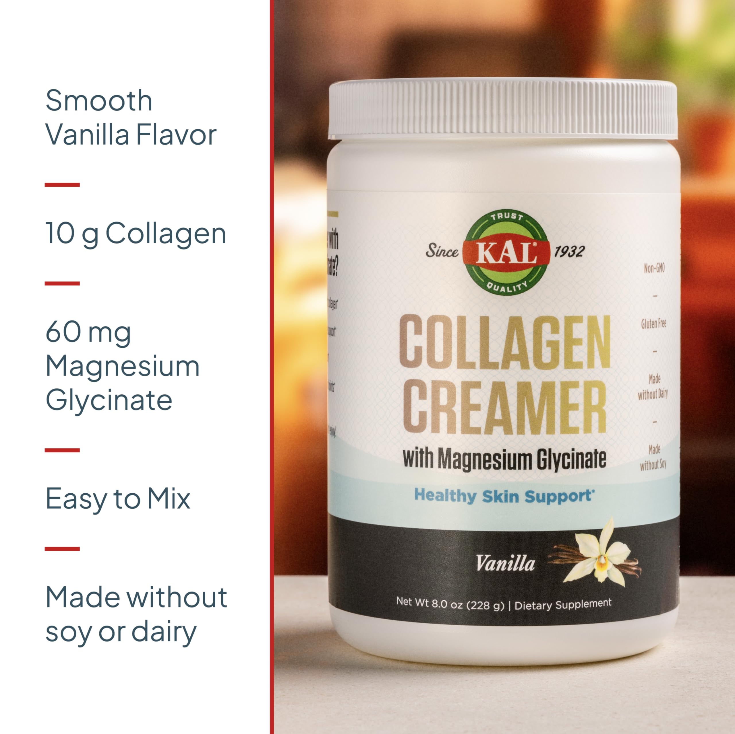 Envase de leche de coco con colágeno de 8 oz, listo para usar