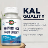 KAL Etiqueta del producto levadura roja con COQ10 Omega 3