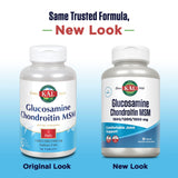KAL Glucosamina Condroitina MSM frasco con 90 tabletas para uso prolongado.