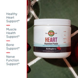 KAL Heart Magnesium Powder mezclar en vaso, sabor frambuesa roja