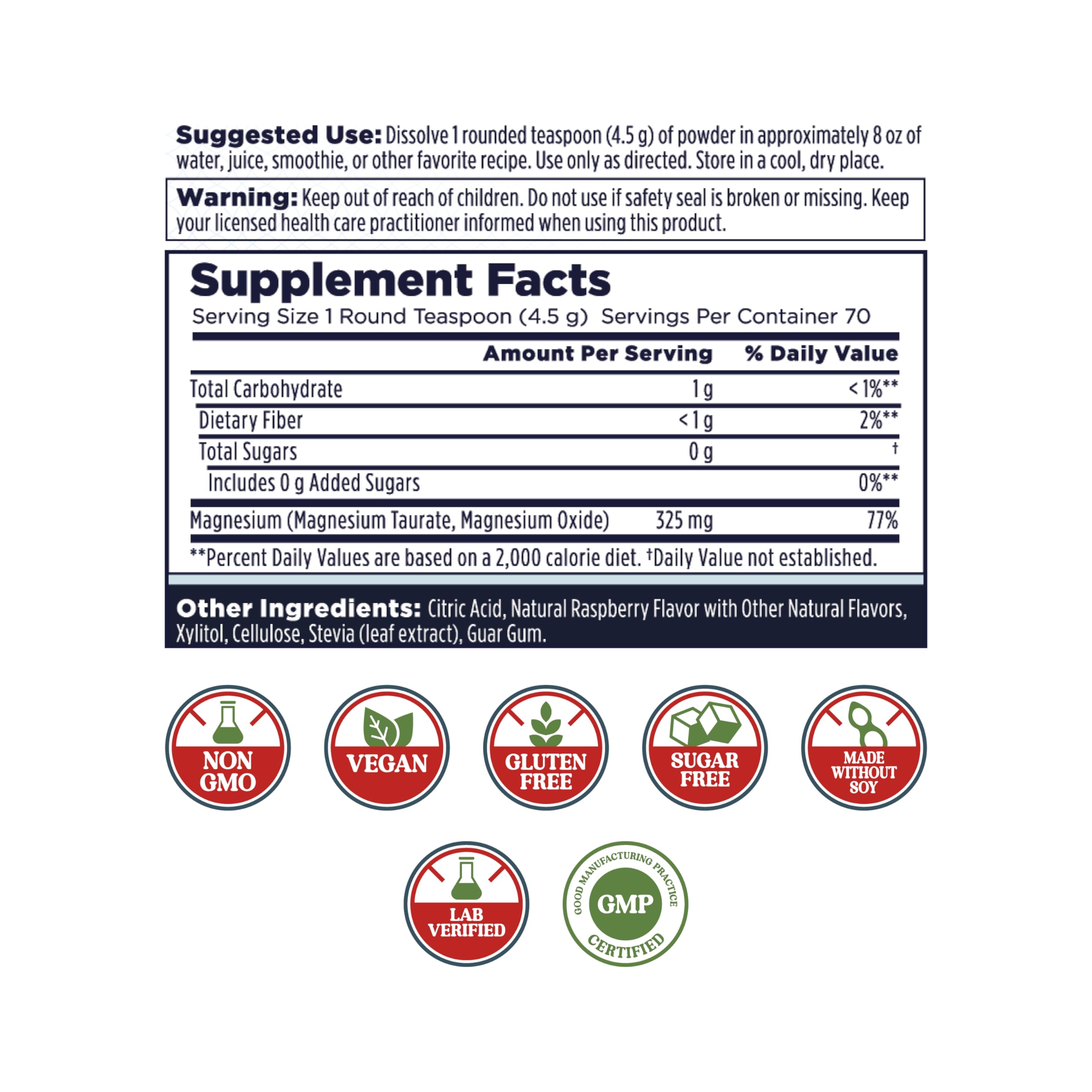 KAL Heart Magnesium Powder verter en vaso, sabor frambuesa roja