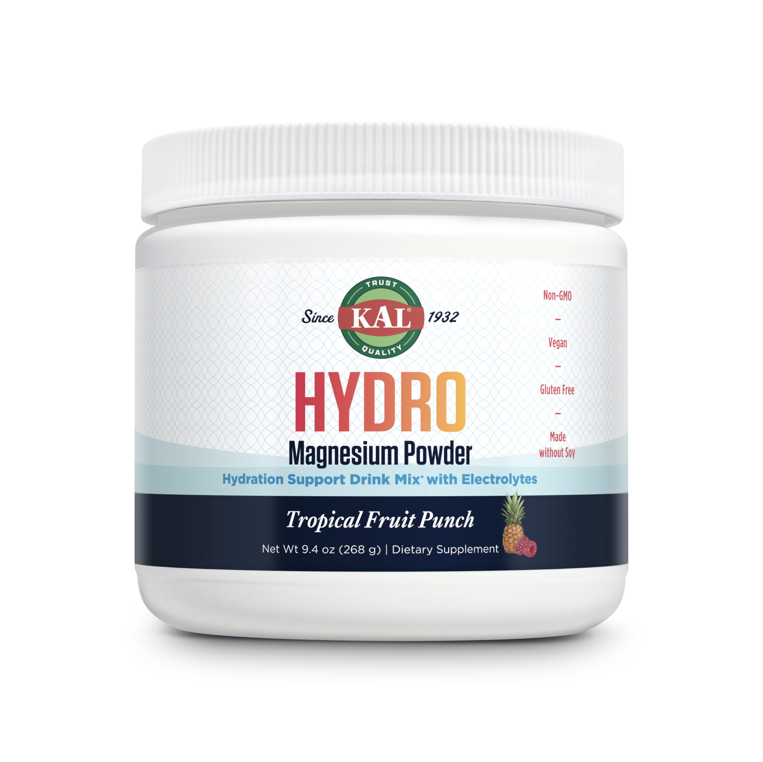 KAL Hydro Magnesium Plus en envase, polvo de magnesio para hidratación diaria.