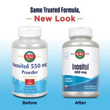 Kal Inositol Polvo 550 mg con cuchara medidora para dosis precisas.