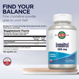 Kal Inositol Polvo 550 mg, textura suave para mezclar sin grumos.