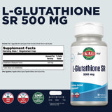 Kal L-Glutatión SR etiqueta del envase, destaca pureza y potencia para la ingesta diaria
