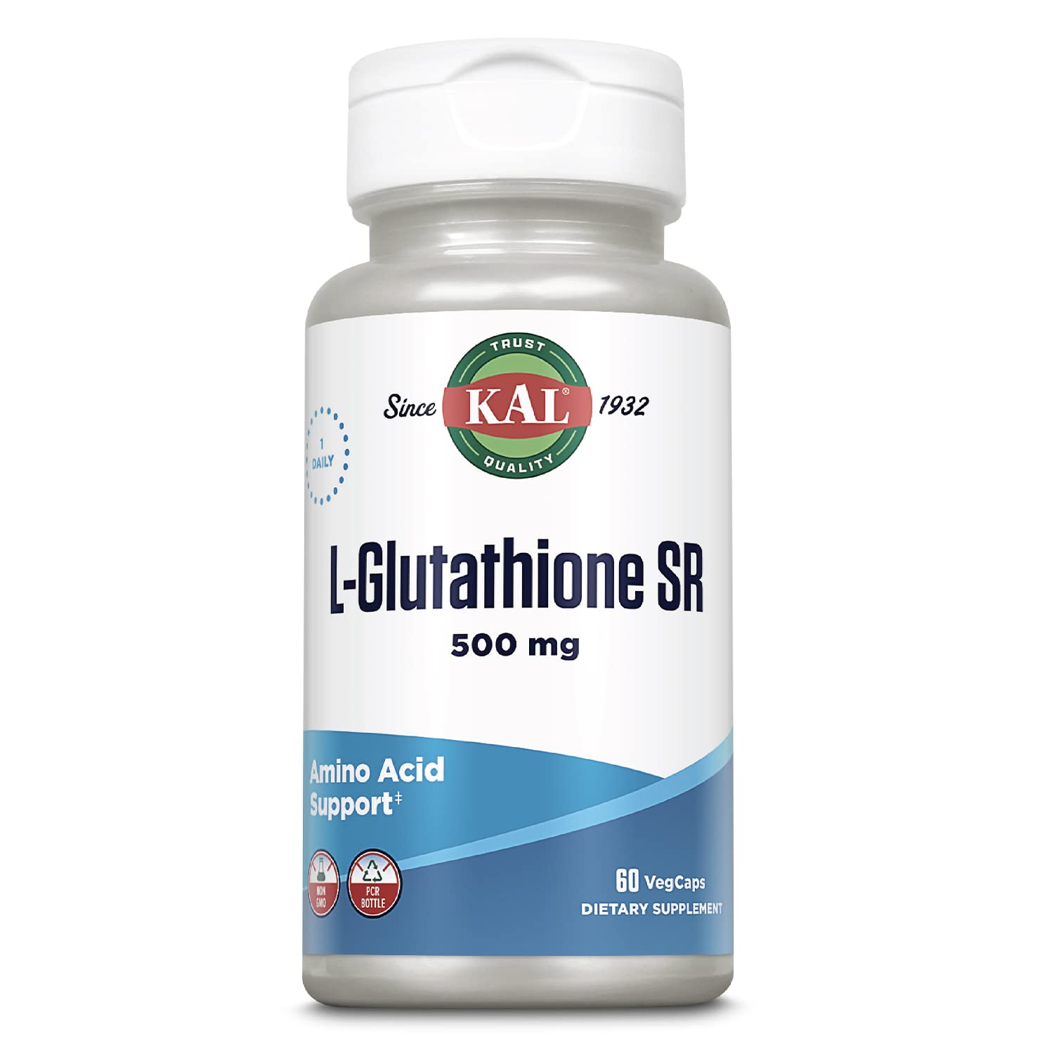 KAL L-Glutatión SR frasco de cápsulas, antioxidante de alta absorción para la salud celular