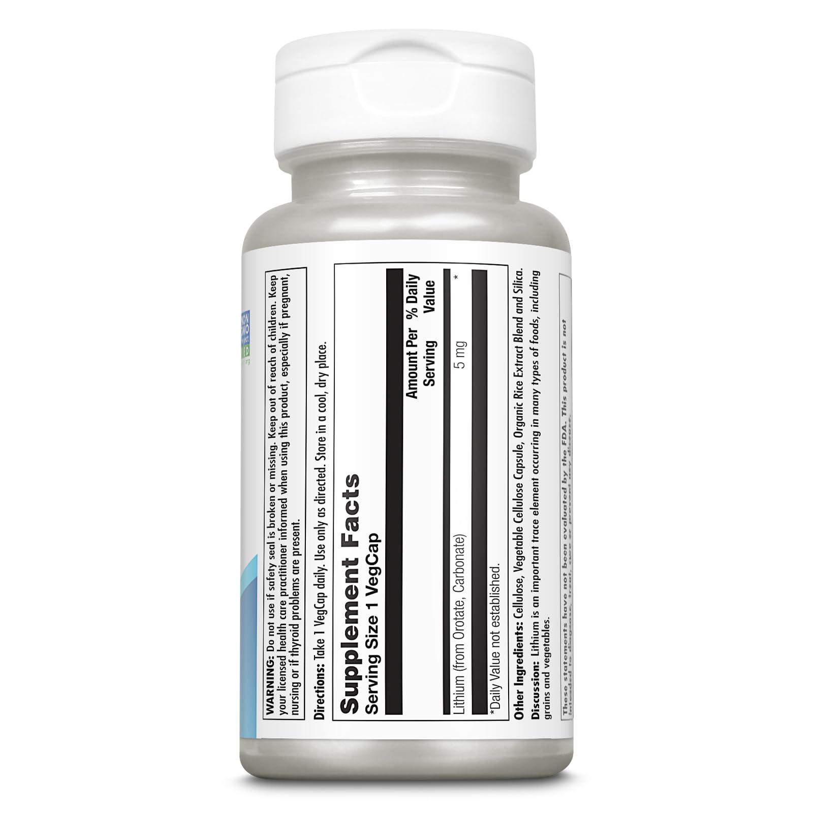 KAL Litio Orotato 5mg, etiqueta clara para información rápida y segura.