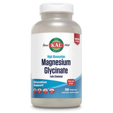 KAL magnesio glicinato, botella de cápsulas para uso diario.