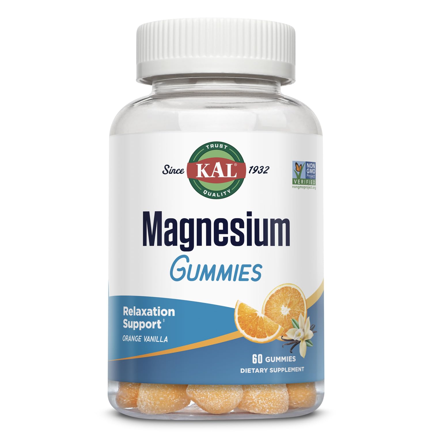 Gomitas KAL Magnesium Citrate para relajación diaria, sabor cítrico y agradable