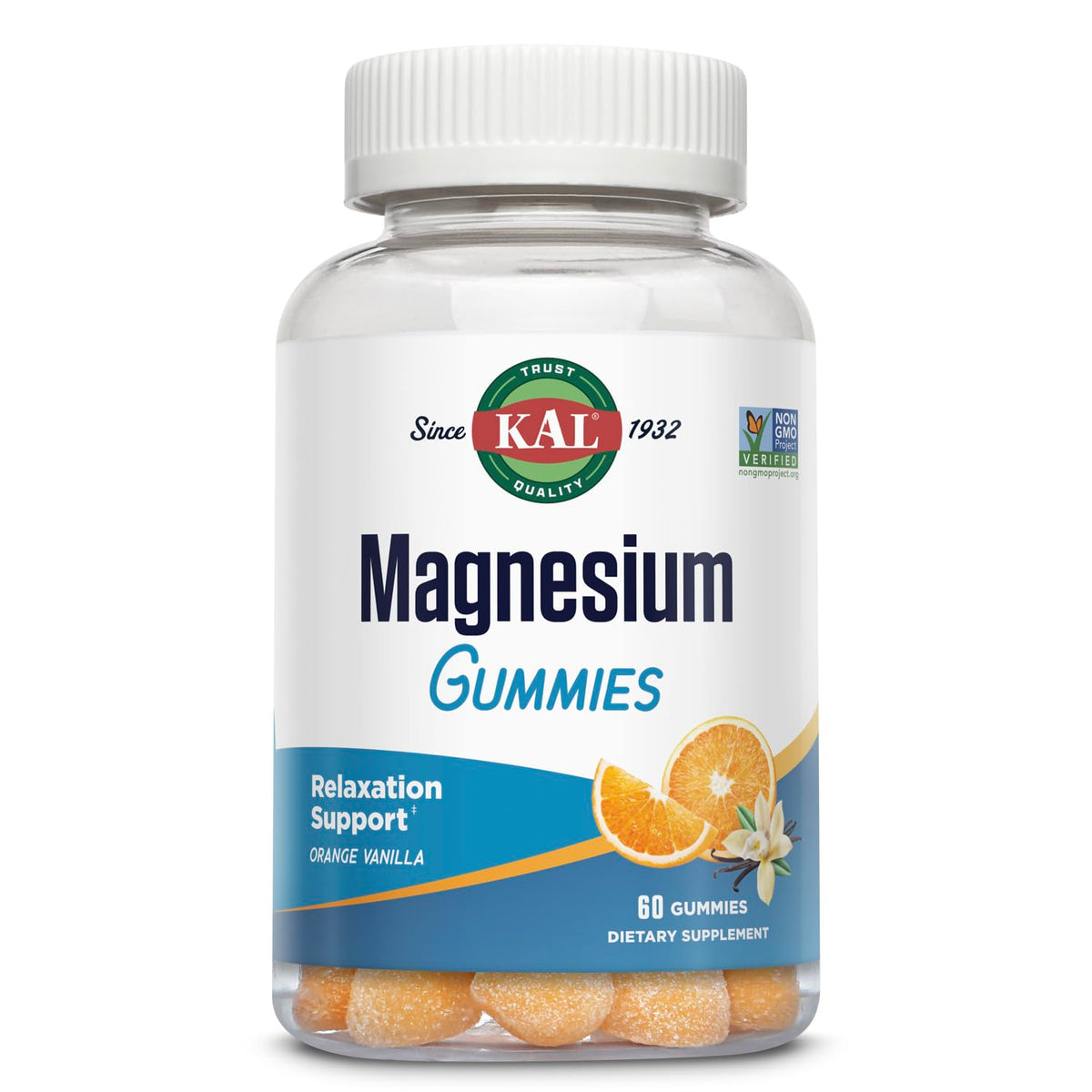 Gomitas KAL Magnesium Citrate para relajación diaria, sabor cítrico y agradable