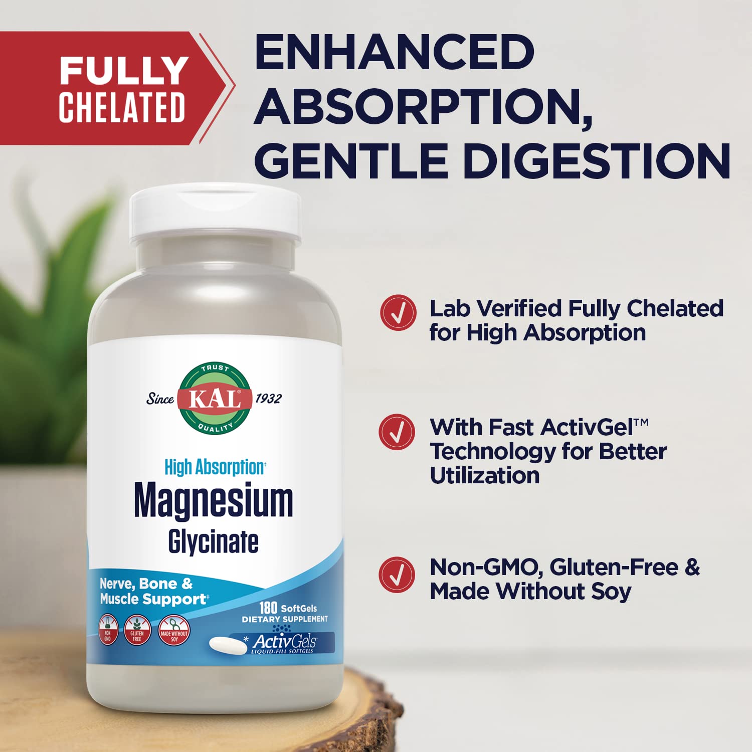 Absorción rápida de magnesio glicinato con ActivGel de KAL