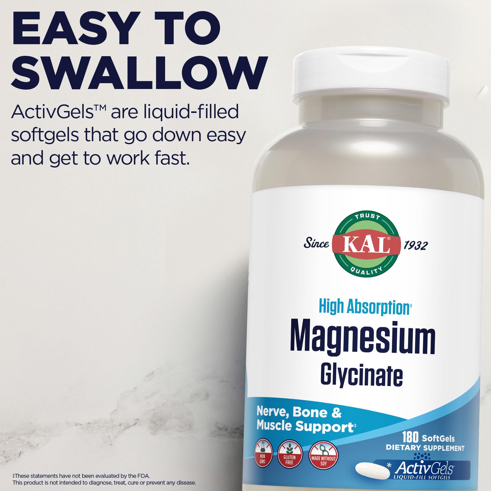 Suplemento KAL sin OGM, gluten y soja en envase ecológico