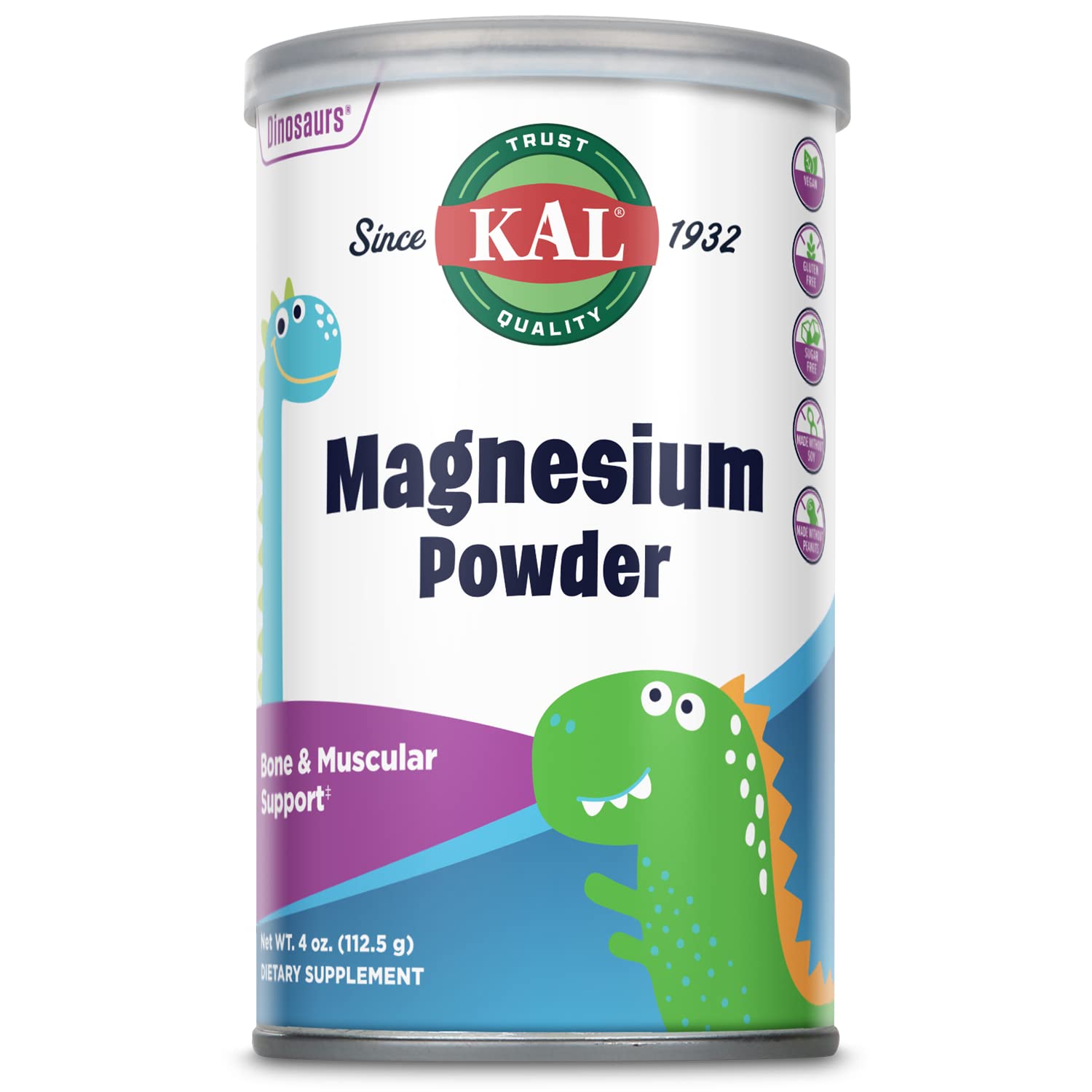 KAL Magnesium Powder para niños, pote para beber, fácil de mezclar.