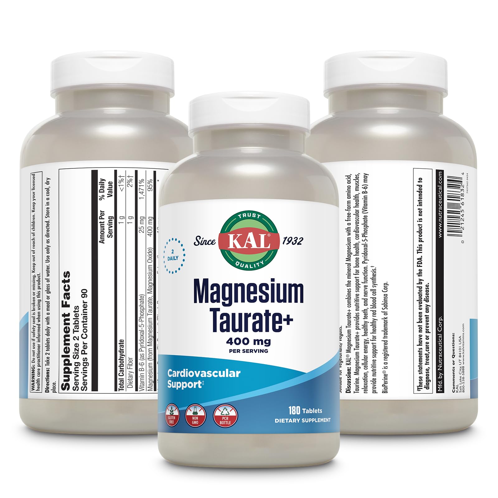 KAL Magnesium Taurate Plus apoya circulación saludable y ritmo cardíaco estable