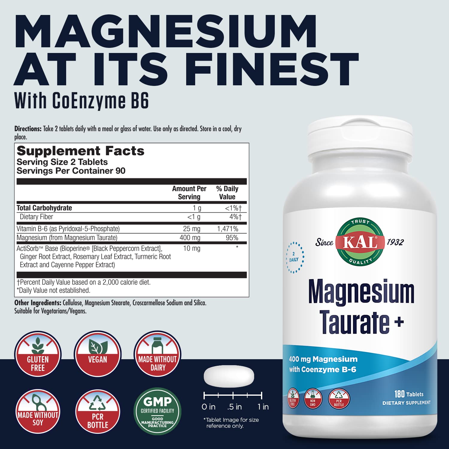 KAL Magnesium Taurate Plus favorece la función muscular y energía diaria