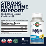 KAL Melatonina 5 mg: envase con diseño limpio para la noche