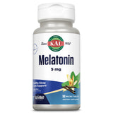 KAL Melatonina 5 mg, empaque frontal, apoyo suave para dormir.