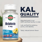 KAL Melatonina etiqueta y calidad GMP: confianza en la pureza de los ingredientes.
