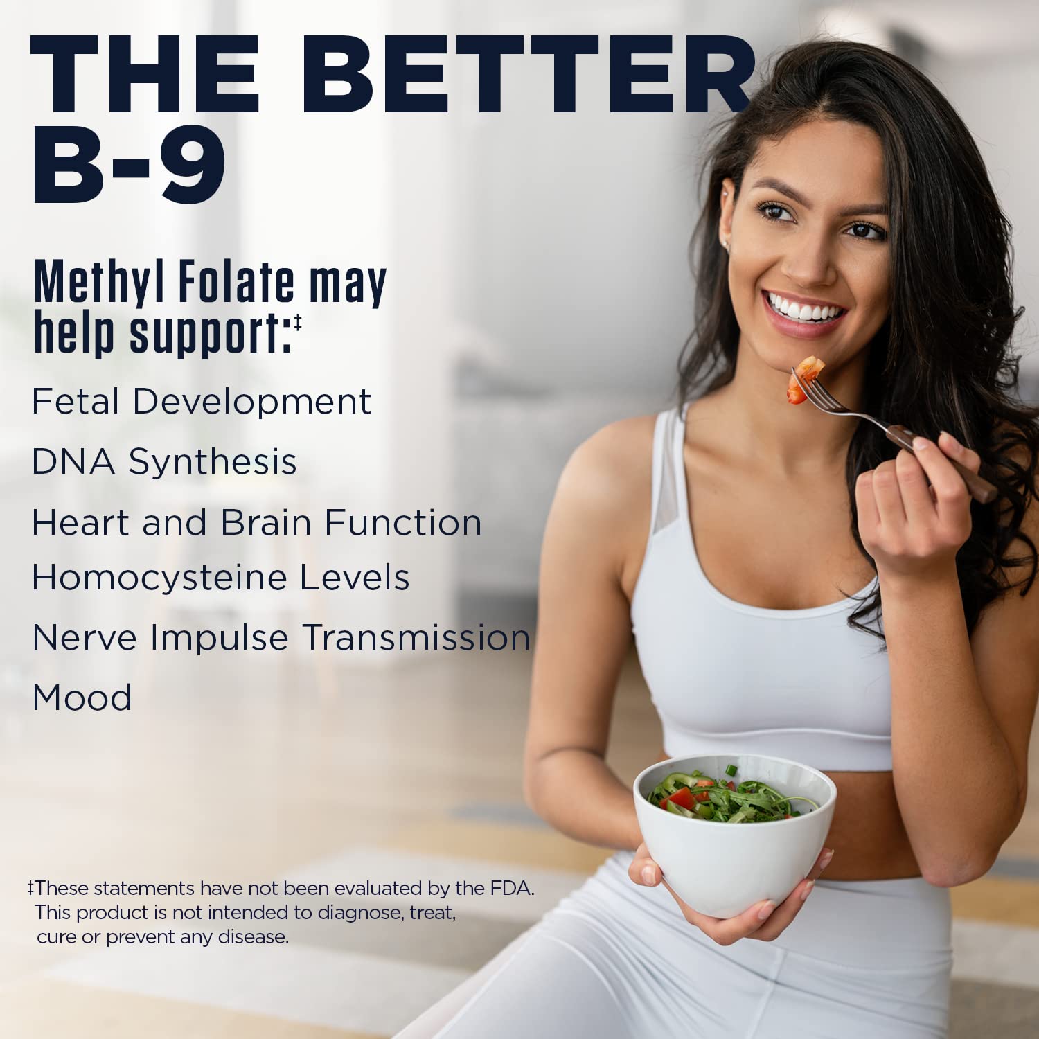 KAL Methyl Folate envase de 90 tabletas para uso prolongado