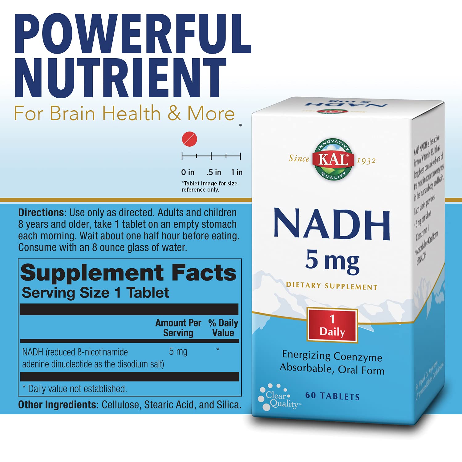 KAL NADH 5 mg, blister UV para mayor estabilidad