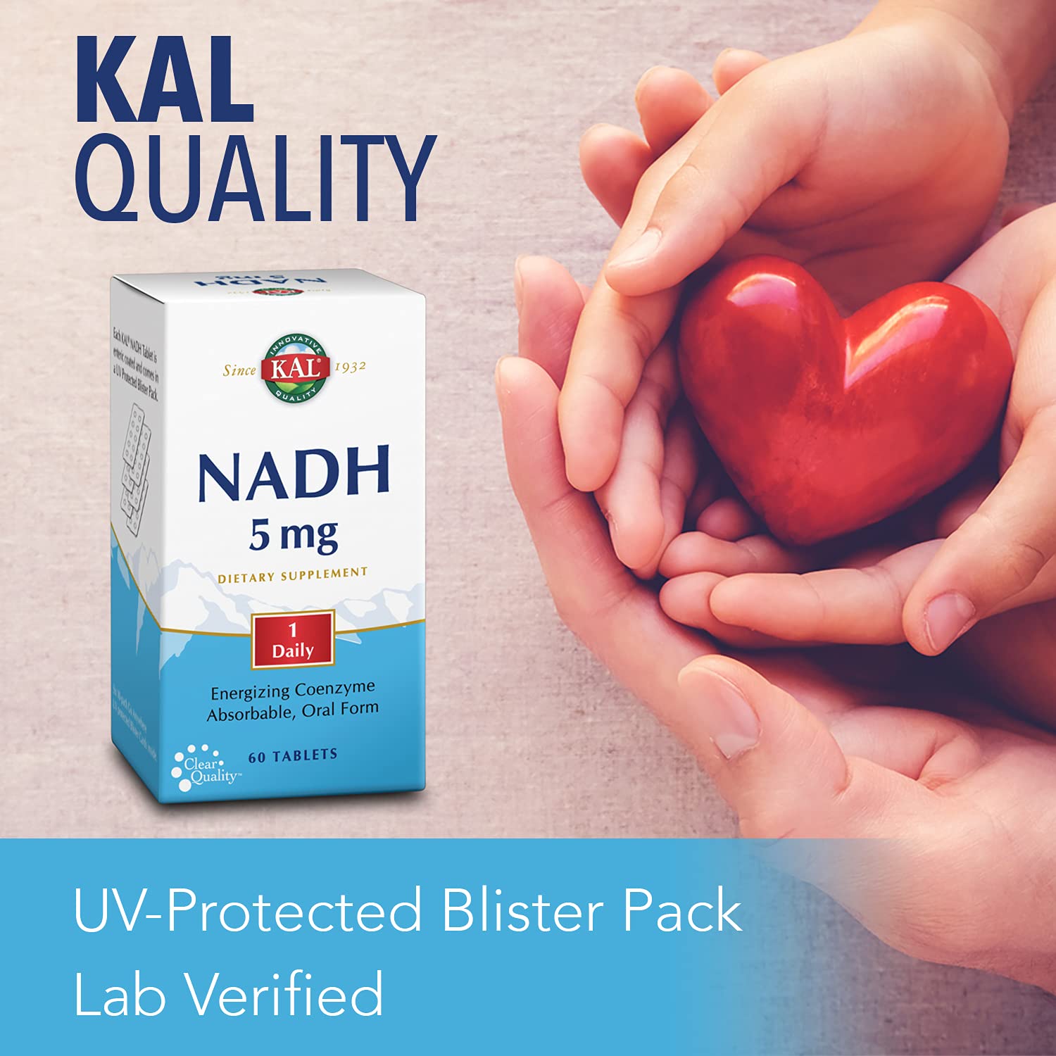 KAL NADH 5 mg, dosis diaria para apoyo cognitivo