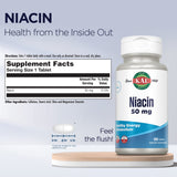 Kal Niacina 50 mg, tabletas con tecnología ActivTab, desintegran rápido para absorción eficiente.