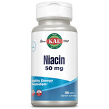 Kal Niacina 50 mg, tabletas en caja, apoyo a la salud de la piel y la energía.