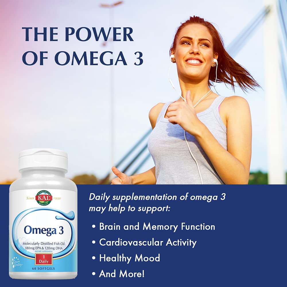 KAL Omega 3 fuente de aceite de peces salvajes de aguas frías.