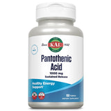 KAL ácido pantoténico 1000 mg, botella frontal, posible apoyo energético diario.