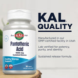 KAL ácido pantoténico 1000 mg, envase PCR sostenible, opción respetuosa con el medio ambiente.