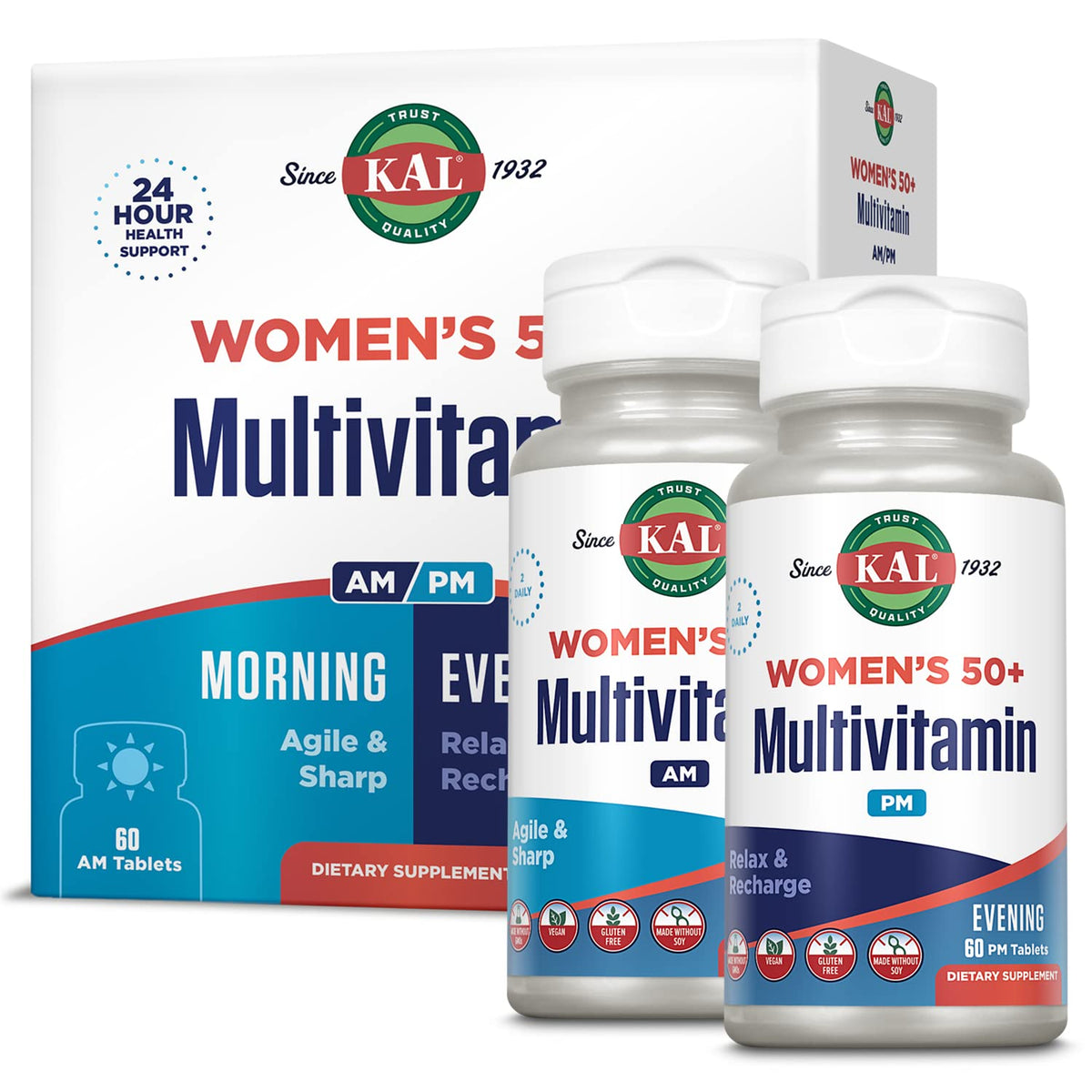 Kal Plus fórmula de día para mujeres 50+, apoyo a energía matutina.