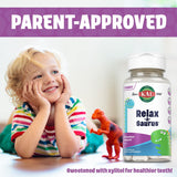 KAL Relax-a-Saurus masticables con sabor a uva para niños.