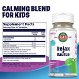 KAL Relax-a-Saurus con sabor uva natural para rutinas diarias.