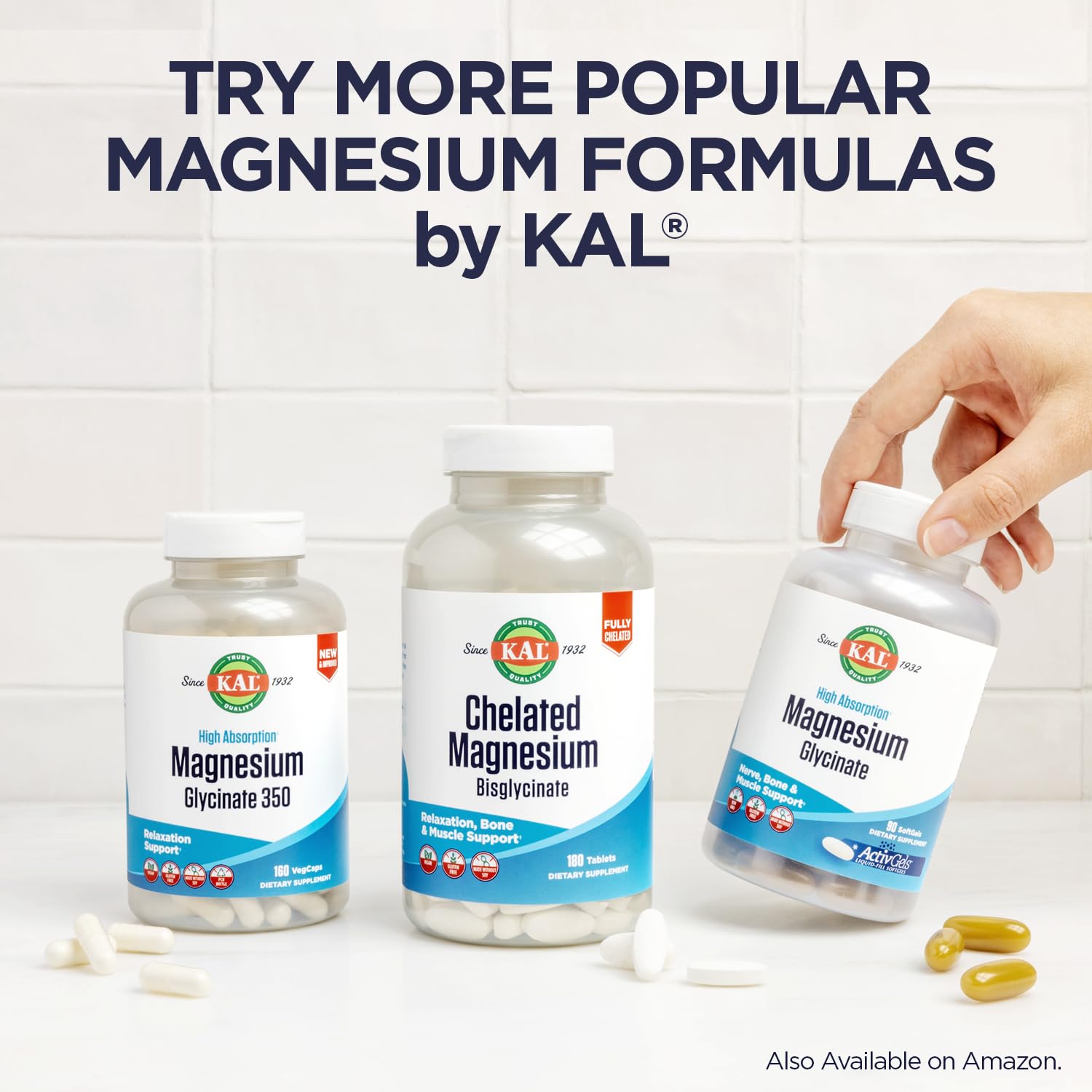 KAL Sin gluten, opción con calcio D3 y magnesio para dietas específicas.