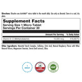 KAL Ultra B12 Methylcobalamin tableta de disolución rápida, fácil de tomar