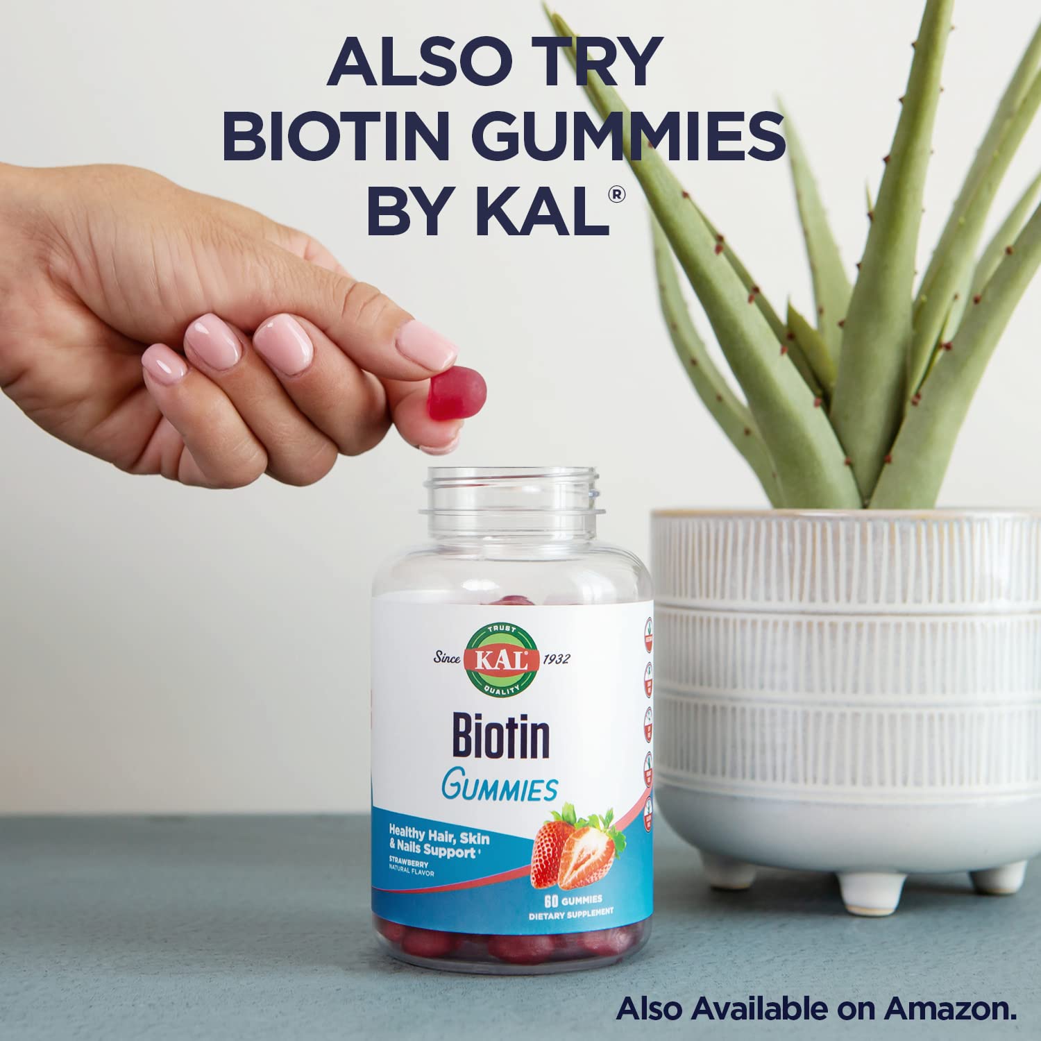 Kal Ultra Biotin ActivMelt, rutina diaria para cabello, piel y uñas.