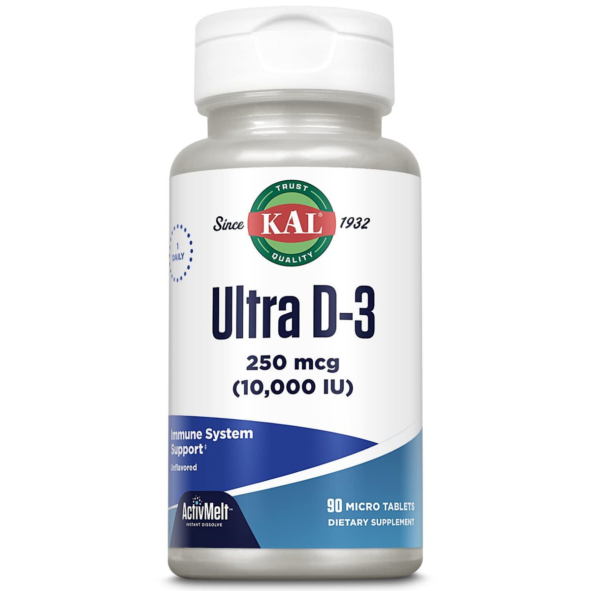 Kal Ultra D3 botella 250 mcg, posible apoyo a la absorción de calcio