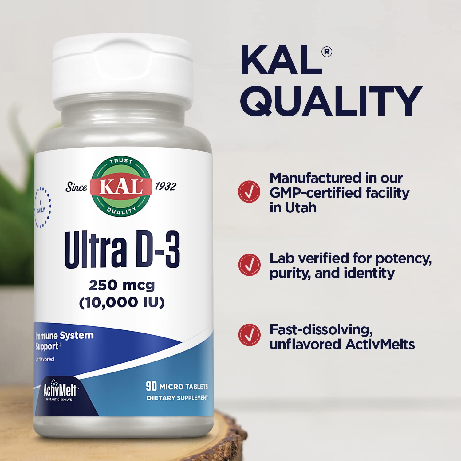 Kal Ultra D3 ingredientes puros, opción fácil de incorporar a la rutina