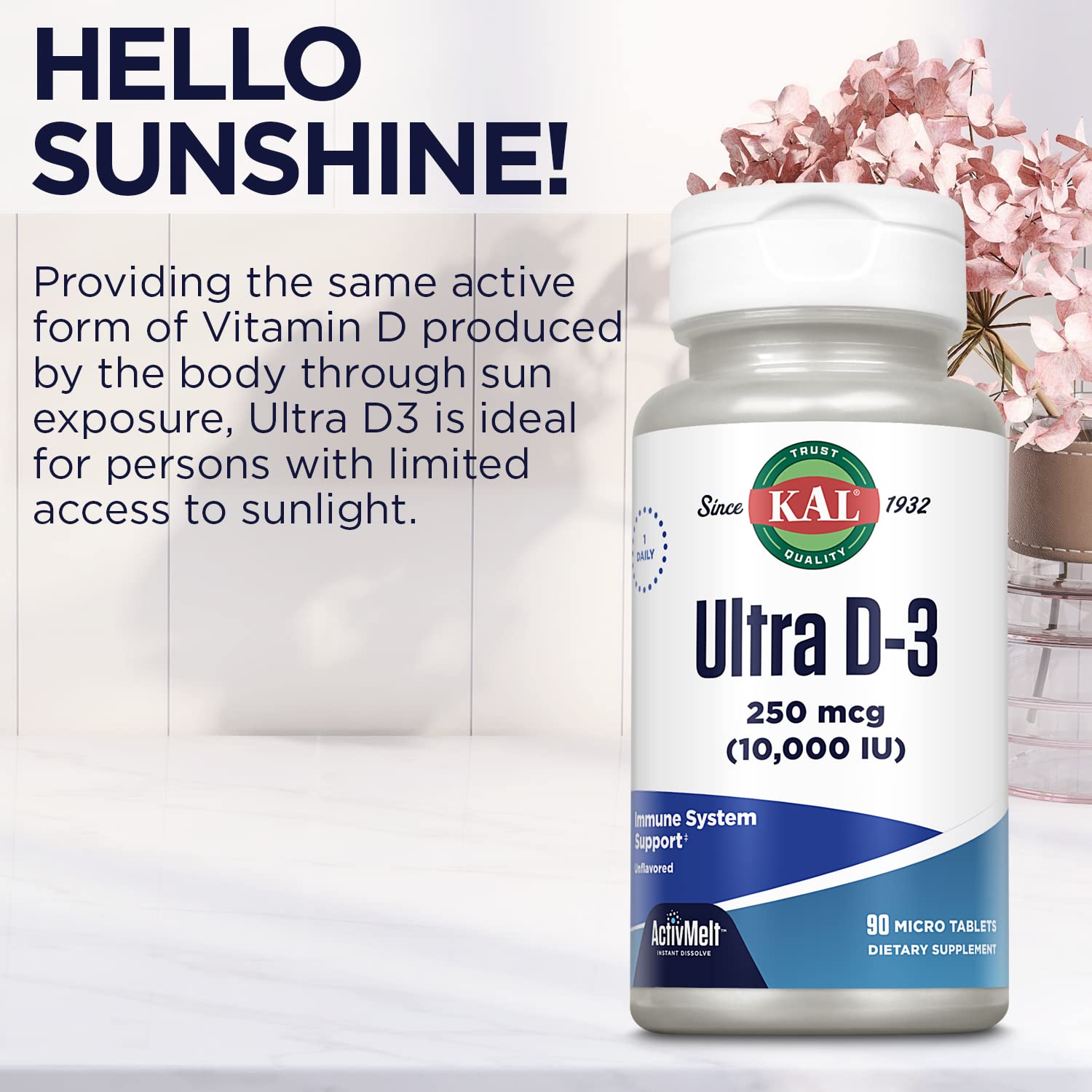 Kal Ultra D3 presentación limpia, ideal para la despensa