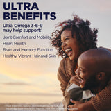 Etiqueta de Kal Ultra Omega 3-6-9 que destaca pureza.