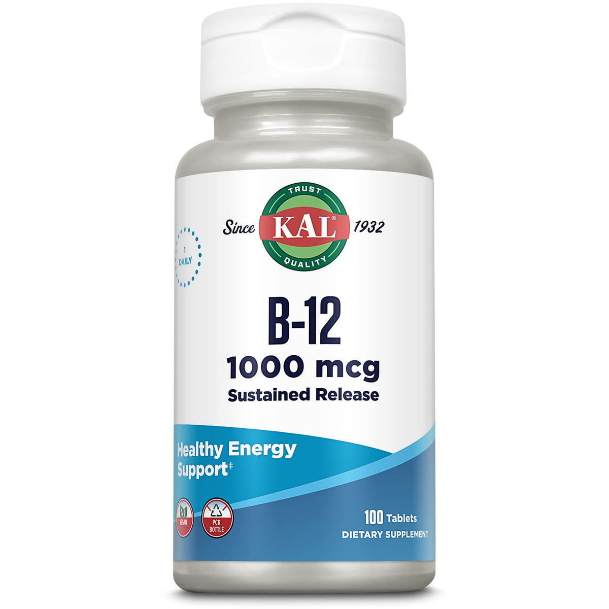 KAL Vitamina B12 1000mcg tableta en caja para energía sostenida