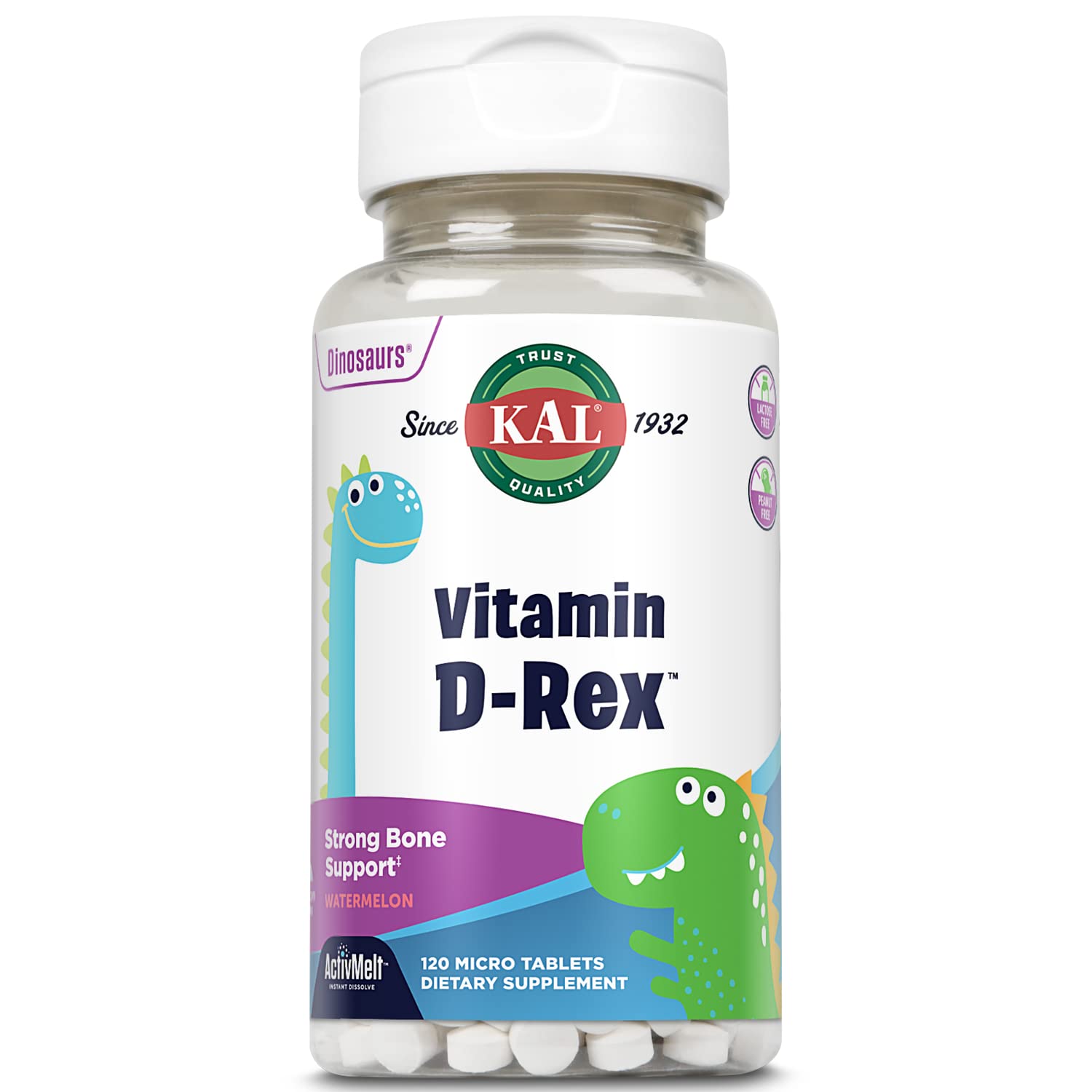 KAL Vitamin D-Rex para niños en botella, formato práctico para tomar diariamente