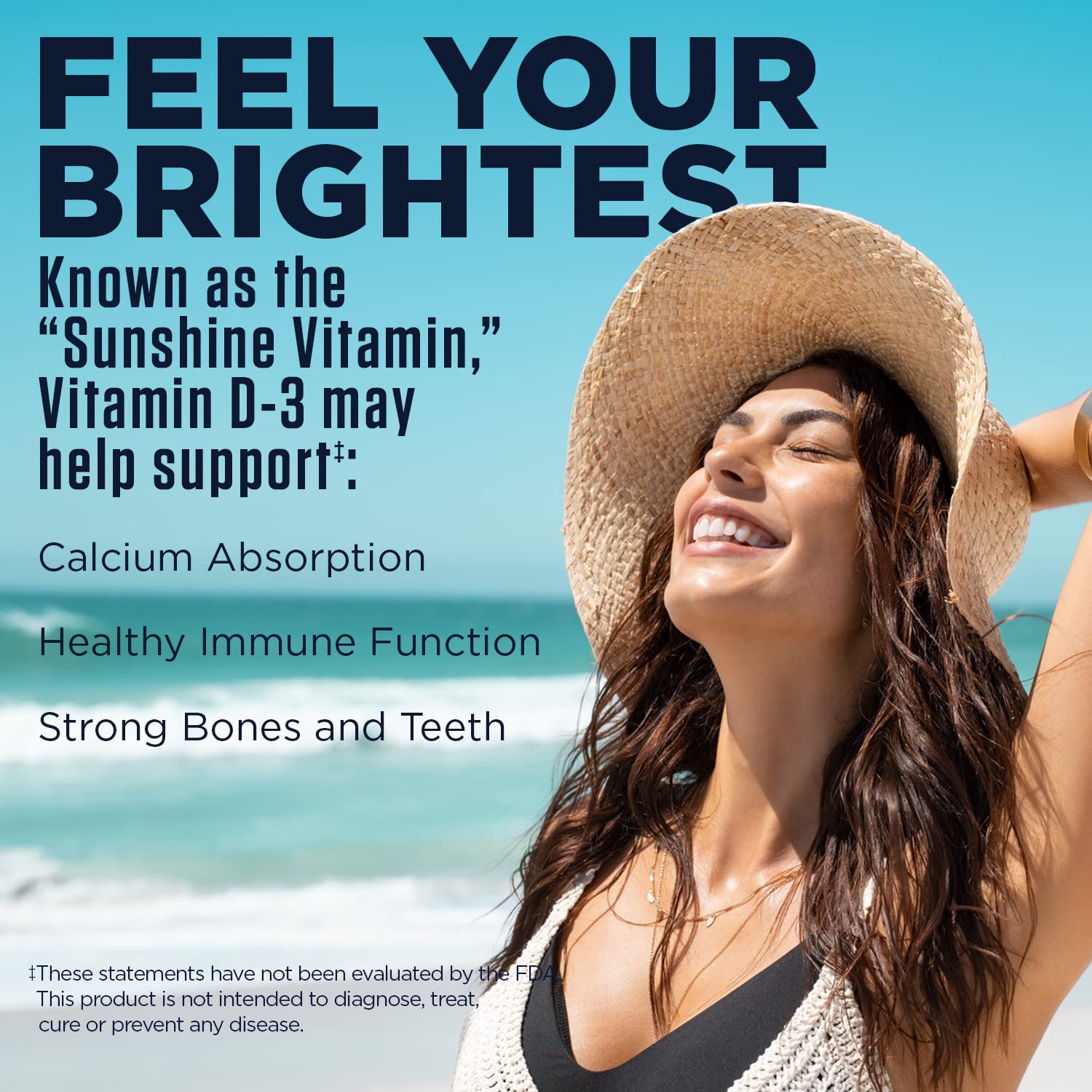 KAL Vitamin D3 125 mcg tableta en primer plano, potencia para la salud ósea