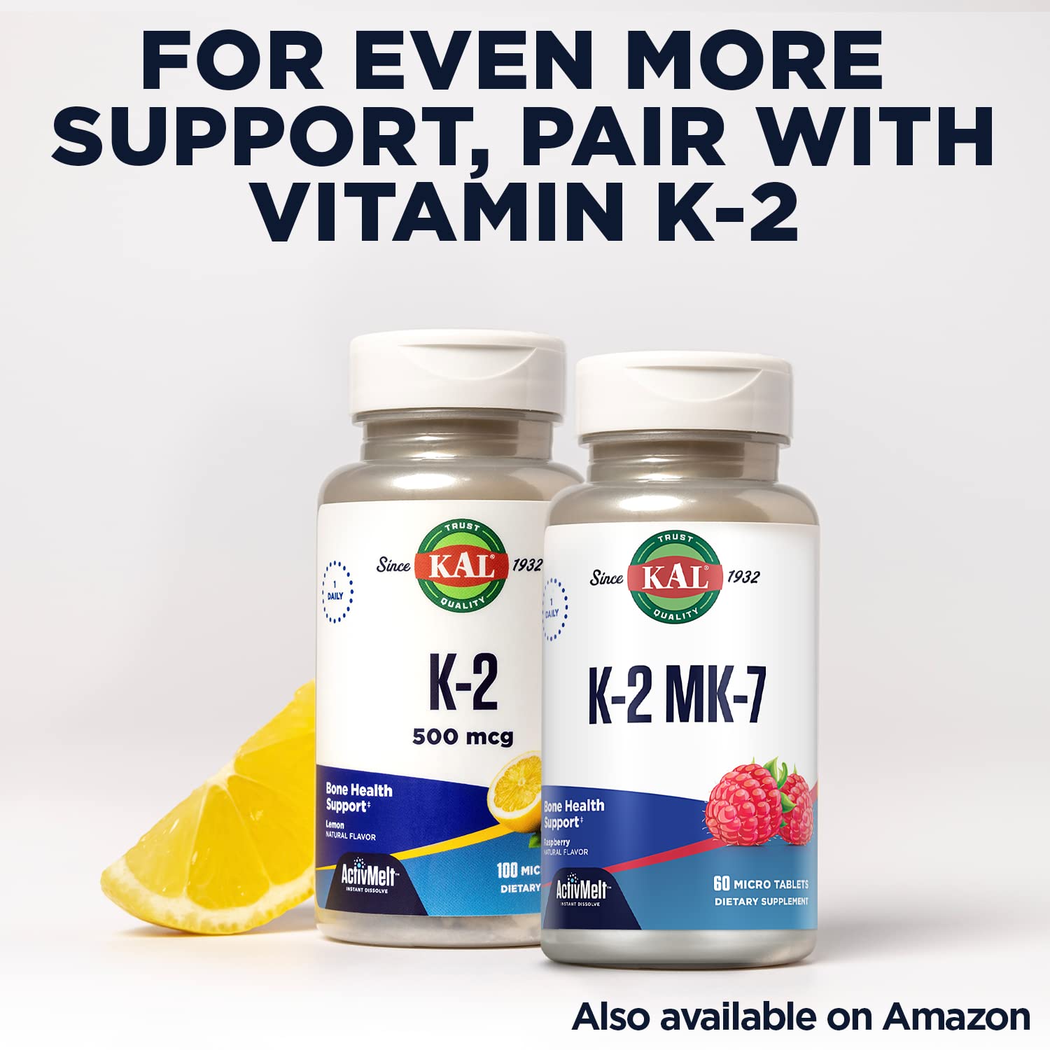 Envase de KAL Vitamin D3 5000 UI con garantía de 60 días