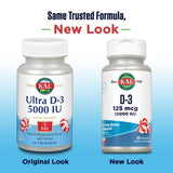 Etiqueta detallada de KAL Vitamin D3 5000 UI con ingredientes