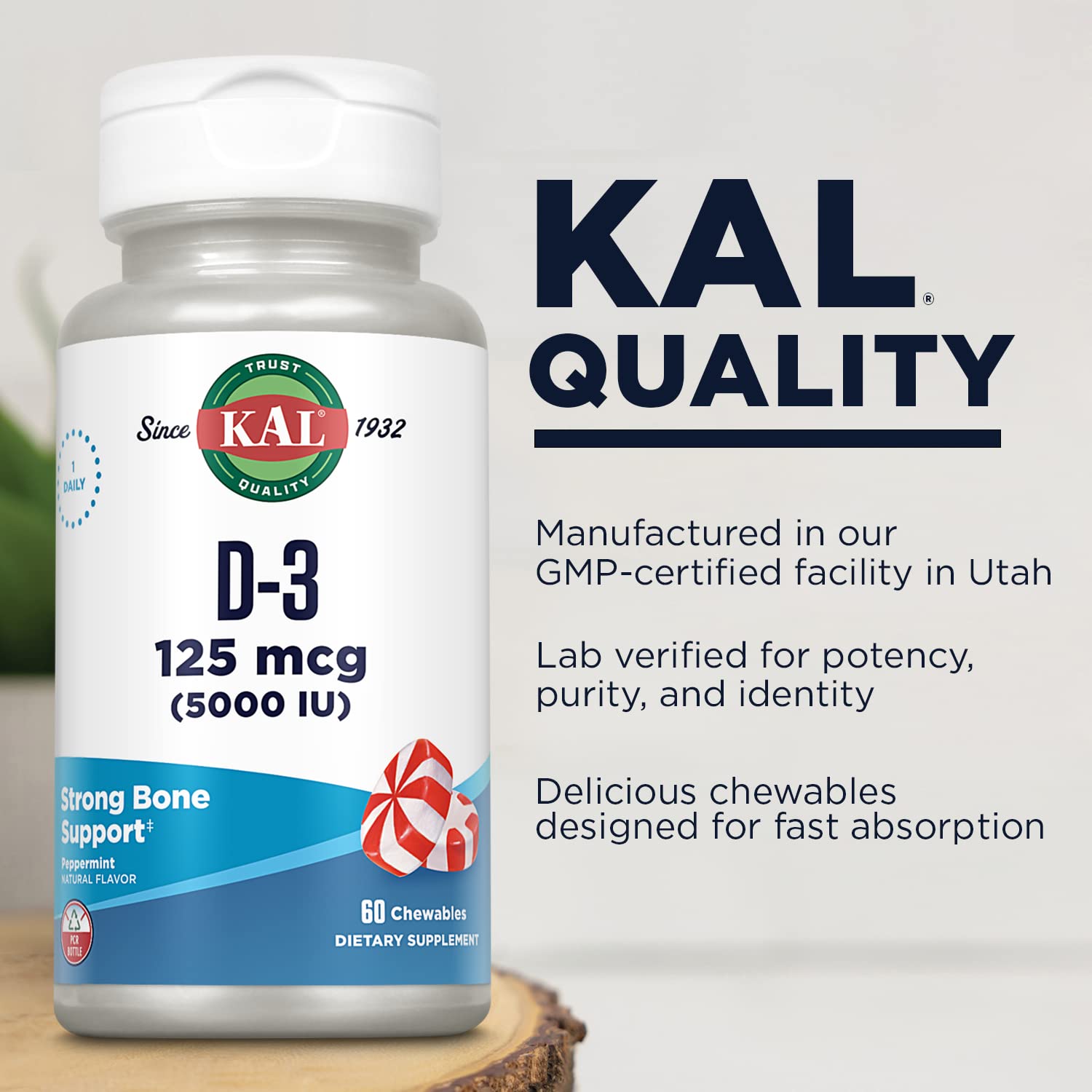 Uso diario de KAL Vitamin D3 5000 UI para bienestar