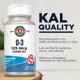 Uso diario de KAL Vitamin D3 5000 UI para bienestar